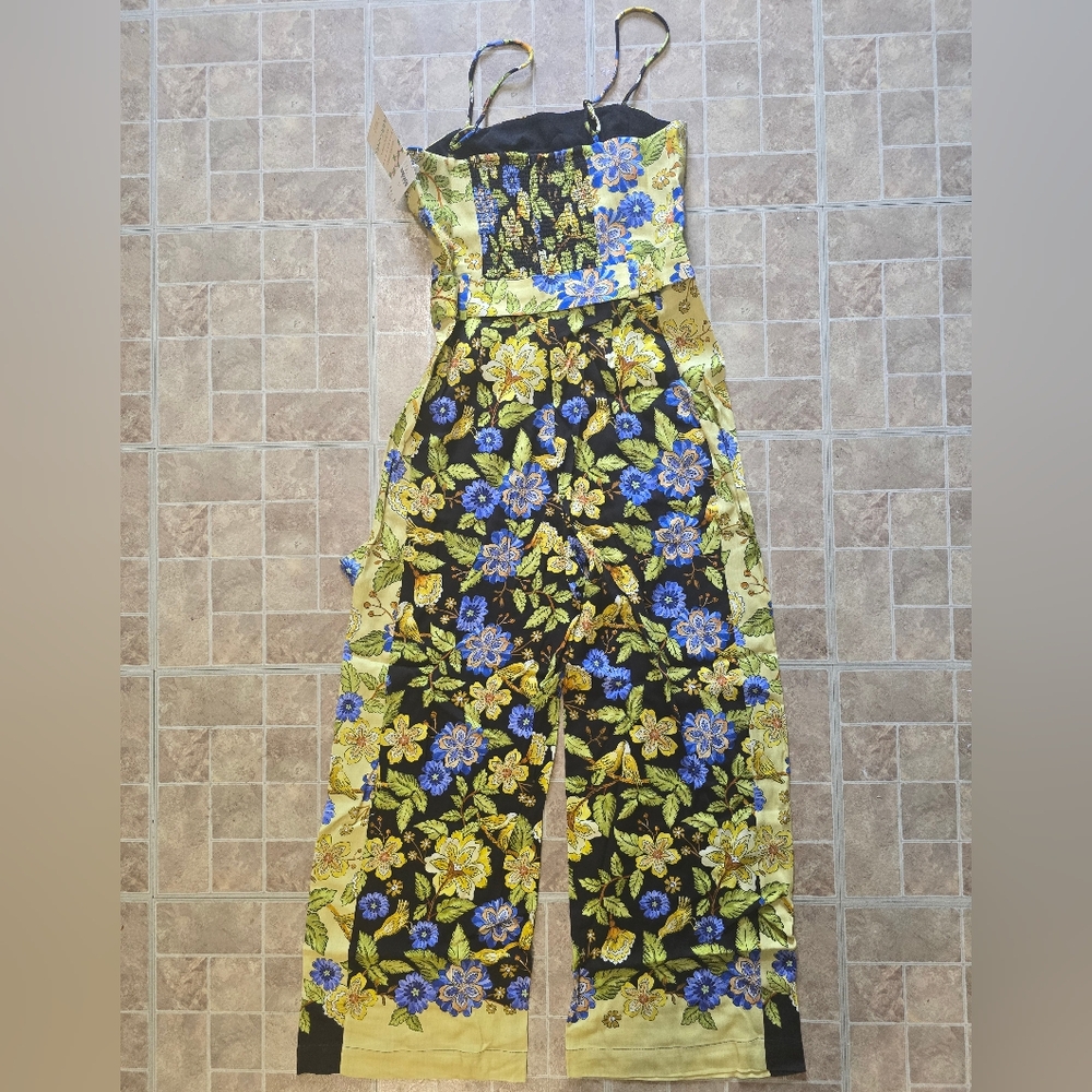 NWT FARM Rio x Anthropologie Square-Neck Floral Jumpsuit Medium - Picture 5 of 6